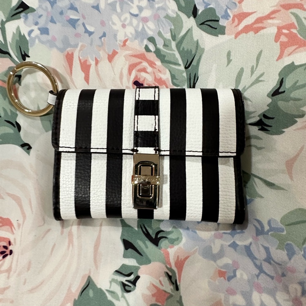 NEVER USED Henri Bendel Striped Wallet Coin Purse